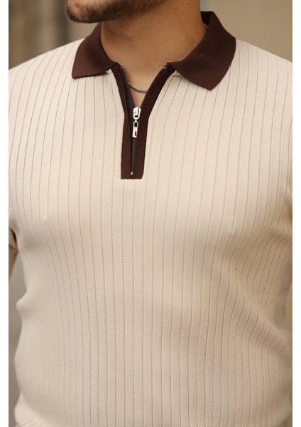 Erkek Kol ve Yaka Detaylı Uzun Kollu Triko modelleri