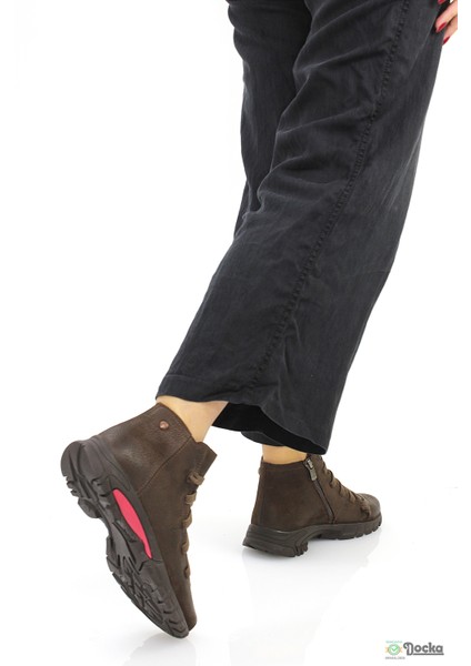 Mammimia Kadın Hakiki Deri Ortopedik Fermuarlı Spor Günlük Bot M26/KB4465