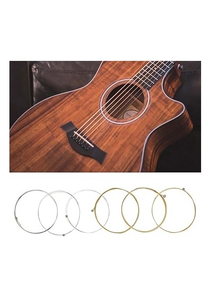 6 Adet Gitar Teli Seti Yedek Paslanmaz Çelik Merserize Dize Gitar Telleri Klasik Halk Gitar Için Değiştirme modelleri