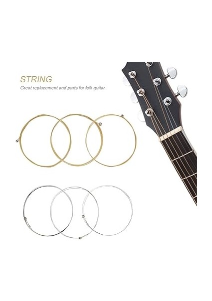 6 Adet Gitar Teli Seti Yedek Paslanmaz Çelik Merserize Dize Gitar Telleri Klasik Halk Gitar Için Değiştirme indirimleri