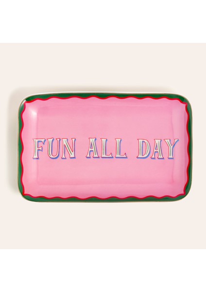 Luohu Porselen Servis Tabağı 22x11x2 Cm Pembe