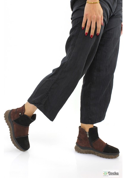 Mammimia Kadın Hakiki Deri Ortopedik Fermuarlı Düz Kalın Taban Spor Günlük Bot M26/KB4090 fırsatları