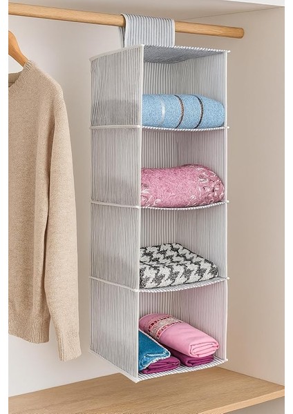 Kapısı 4 Bölmeli Askılı Dolap Düzenleyici Organizer Gri fiyatları