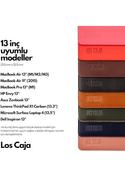 Caja Minimalist 13 Inç Laptop Kılıfı, Vegan Deri, Su Itici Özellikli, Bilgisayar Notebook Laptop Çantası (Toz Pembe, 13 Inç) fiyatları