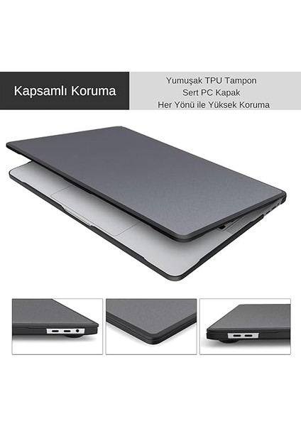MacBook Pro 16 Inç Kılıf – Tpu Outdoor Koruma | M1 M2 M3 M4 Uyumlu | A2485 A2780 A2991 A3403 A3186 ile Uyumlu 16.2” Darbeye Dayanıklı Kılıf | Siyah, Ultra Hafif modelleri