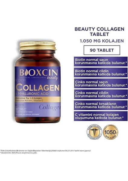 Beauty Collagen Tablet 3 Al 2 Öde – Tip 1 & Tip 3 Hidrolize Kolajen, Hyaluronik Asit, Keratin, Biotin, C ve E Vitamini Içerikli – 90 Tablet fırsatları