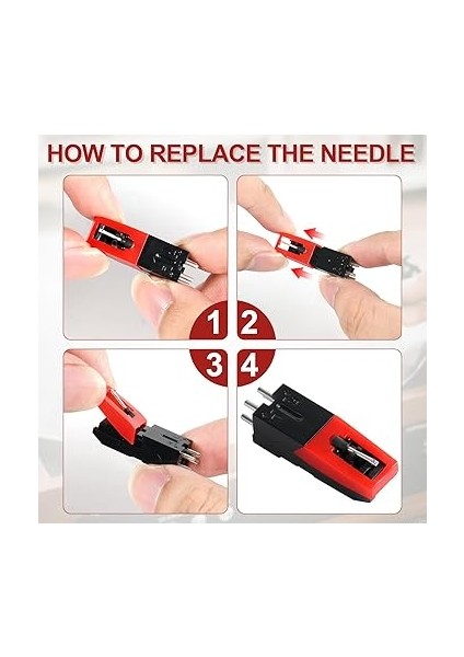 4 Adet Evrensel Kayıt Çalar Kartuşu, Pikap Kartuşları Yedek Elmas Stylus Iğne Kayıt Oynatıcı Iğnesi, Vinil Kayıt Oynatıcı, Lp Fonograf, Victrola, Ion, Crosley Için Iğne indirimleri