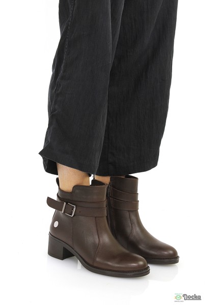 Mammimia Kadın Alçak Kalın Topuklu Klasik Tarz Ortopedik Hakiki Deri Bot M26/KB1670 fırsatları