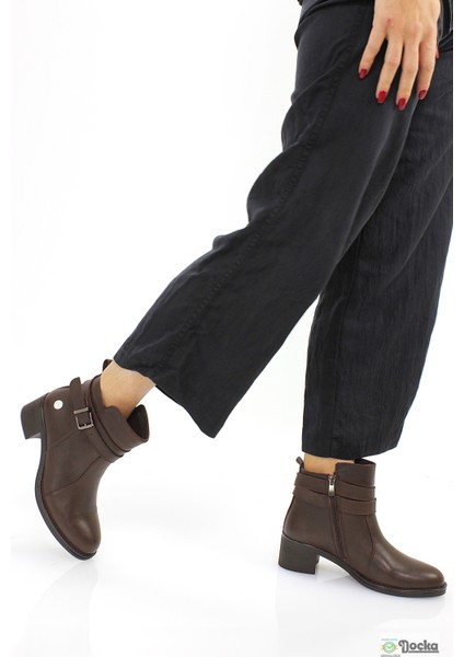 Mammimia Kadın Alçak Kalın Topuklu Klasik Tarz Ortopedik Hakiki Deri Bot M26/KB1670 indirimleri