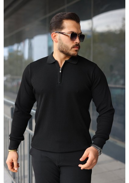Erkek Selanik Örme Yakalı Uzun Kollu Triko indirimleri