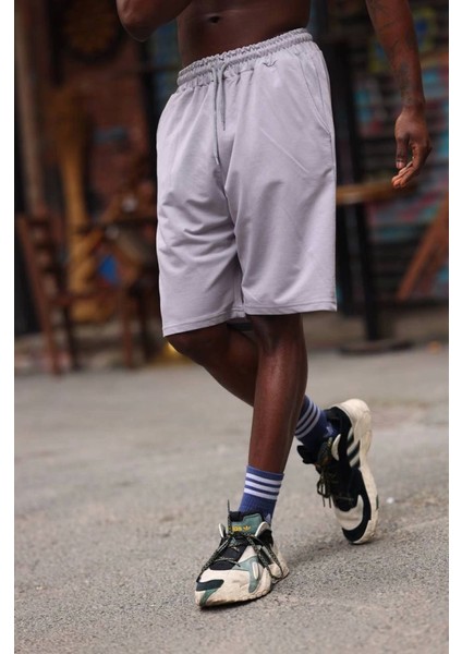 Erkek Iki Iplik Cepli Şort - Gri