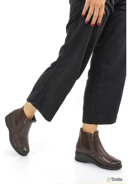 Kadın Fermuarlı Deri Ortopedik Kaymaz Dolgu Taban Günlük Anne Botu F24/KB25652 modelleri