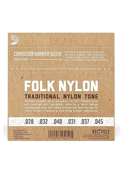 Gitar Telleri - Halk Naylon Gitar Telleri - EJ34 Klasik Gitar Telleri - Naylon Çekirdekli, Top Uçlu - 80/20 Bronz Sargı, Siyah Naylon Üçlü modelleri