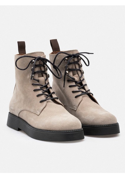Vizon Fermuarlı Bağcıklı Hakiki Süet Deri Kadın Bot modelleri
