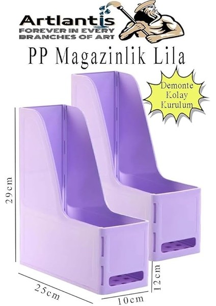 Lila Magazinlik Demonte Plastik 2 Adet Plastik Kutu Klasörü Magazinlik A4 Dosya ve Masa Düzenleyici Sınıf Ev Ofis fiyatları