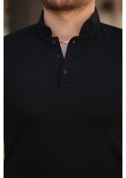 Erkek Hakim Yaka Dokuma Pamuklu Kumaş Kısa Kollu T-Shirt modelleri