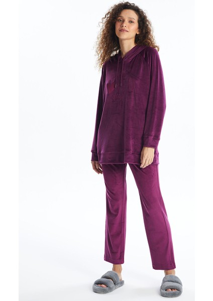 Yeni Sezon Beli Lastikli Düz Kadife Kadın Pijama Alt