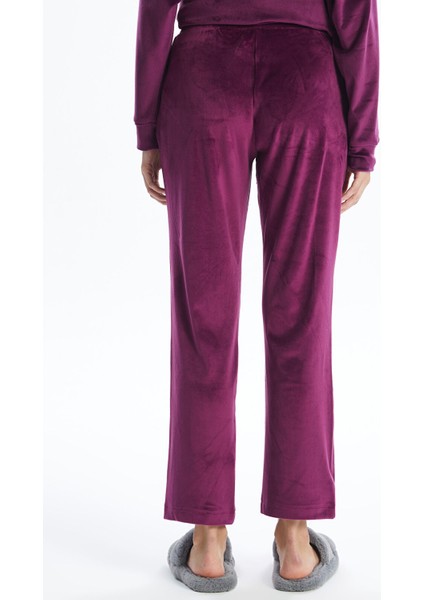 Yeni Sezon Beli Lastikli Düz Kadife Kadın Pijama Alt indirimleri