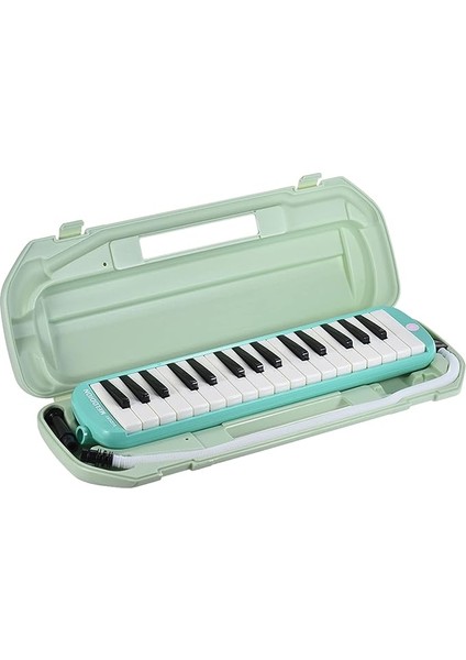 MX-32D Melodica Pianica 32 Piyano Tuşları Müzik Eğitimi Enstrümanı Uzun ve Kısa Lı Sert Kılıf Öğrenciler Çocuklar Için Yeşil 32 Anahtar