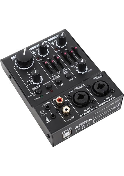 Kanal Ses Kartı Mikseri, USB Powered, +48V Phantom Power, Home Studio Kayıt, Canlı Yayın, Karaoke Için