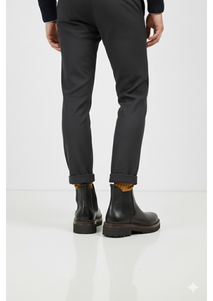 Chelse Model Lastik Detaylı Hafif Kalın Taban Hakiki Deri Günlük Klasik Tarz Bağcıksız Erkek Bot ER5K/B725 fırsatları