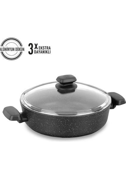 Heyf Korkmaz Ornella 24X6.5 cm Kısa Tencere A1843