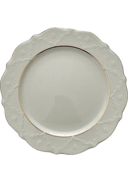 Heyf Porland Altın Yaldız 24 cm Düz Tabak 6'lı