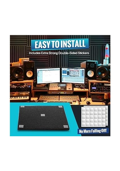 Akustik Köpük, Çıkartmalı, 12 Adet Ses Yalıtım Matı, Oyun Dekorasyonu, Podcast, Kayıt Stüdyosu, Ofis, Akustik Köpük Matlar Için modelleri