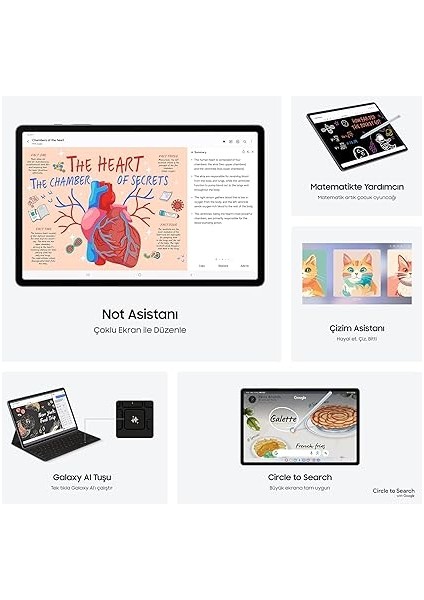 Galaxy Tab S10+ Yapay Zeka (Aı) Tablet, 12GB Ram, 256GB Hafıza, Amoled Ekran, S Pen Dahil, Gümüş (Samsung Türkiye Garantili) modelleri