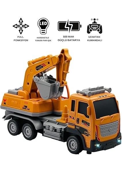 Kumandalı Şarjlı Full Fonksiyon Işıklı Inşaat Makineleri 27 Mhz 1:16 Ölçek (Kepçe) fiyatları