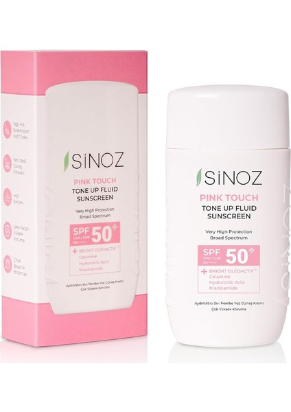 SPF50 Pink Touch Aydınlatıcı Sıvı Yüz Güneş Kremi Yeni Nesil Güneş Filtreleri Hibrit Formül 50ML fiyatları