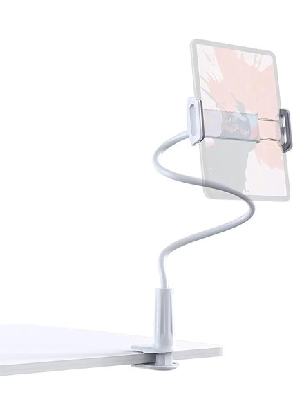 70 cm Akrobat Esnek Tablet ve Telefon Tutucu Stand Beyaz