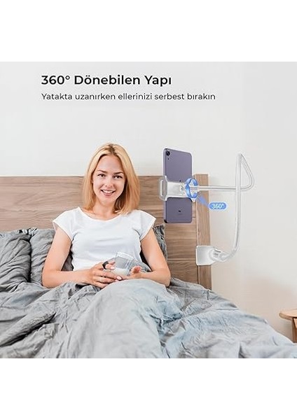 70 cm Akrobat Esnek Tablet ve Telefon Tutucu Stand Beyaz fırsatları
