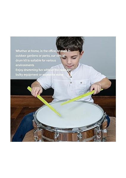 Davul Seti, 3D Hareket Algılama, Taşınabilir Elektronik Davul Seti Yeni Başlayanlar Çocuklar Yetişkinler Için Sanal Gerçeklik Teknolojisi (Green) indirimleri