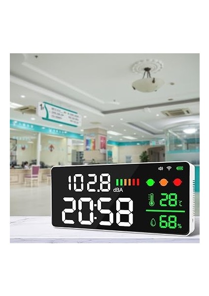 LED Hava Nem Ses Monitörü, Izleme Sıcaklıkları ve Nem Için Wlan -Led Ses Bıçe, 11 Inç Ekran Desibel Bıçak Dedektörü modelleri