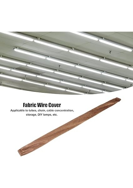 Zincir Örtü Bezi Demir Paslanmaya Karşı Dayanıklı Pazen Kablo Kablosu Koruyucu Kapak Tavan Lamba Için Kadife Kapak Çıkarılabilir Kumaş Kapak Aydınlatma Zincirleri (Açık Kahverengi) fırsatları