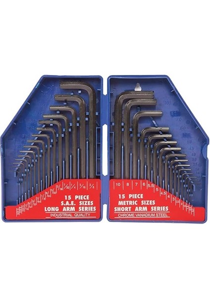 WP222018 30 Parça Uzun Boy Cr-V Metrik/inç Profesyonel Allen Anahtar Takımı fiyatları