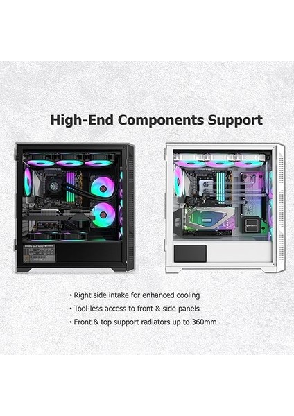 Ponos Ultra Beyaz Ms4 E-Atx Orta Kule Pc Kasası, Açılan Temperli Cam Yan Panel, Ön Kurulum 4 Argb Fan, Mesh Ön Panel, Beyaz (0R20B00228) indirimleri