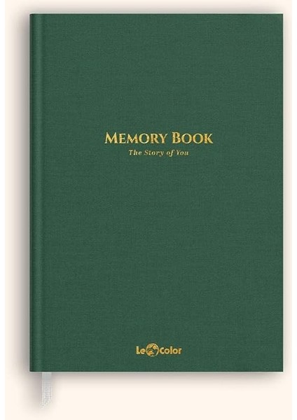 Color Memory Book Keten Hatıra Defteri Altın Kenarlı Anı Albümü Yeşil