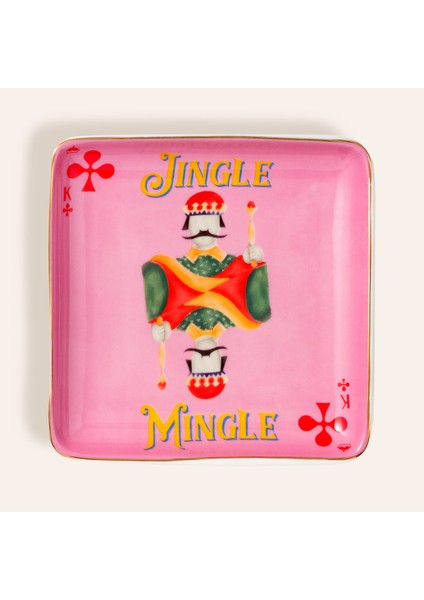 Luohu Porselen Tabak 12X12X2 cm Pembe