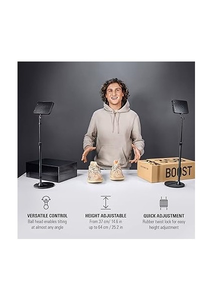 Mini Montaj - 64 Cm/25,2 Inçe Kadar Uzatılabilir, Tamamen Ayarlanabilir, Soğuk Ayakkabı Montajlı Telefon Tutacağı, Cihaz Yuvası, Kameralar, Işıklar, Mikrofon ve Daha Fazlası Için 1/4 Inç Iplik indirimleri