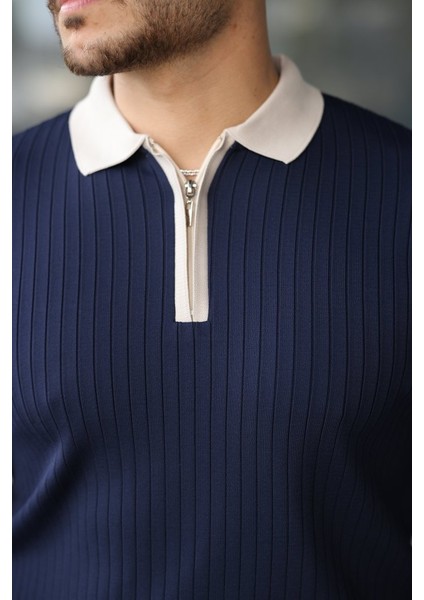 Erkek Kol ve Yaka Detaylı Uzun Kollu Triko modelleri