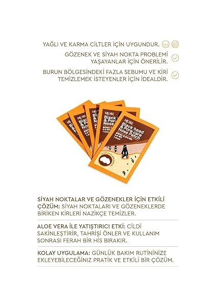 Nose Patch Siyah Nokta ve Gözenek Için Temizleyici Burun Bandı 10'lu modelleri