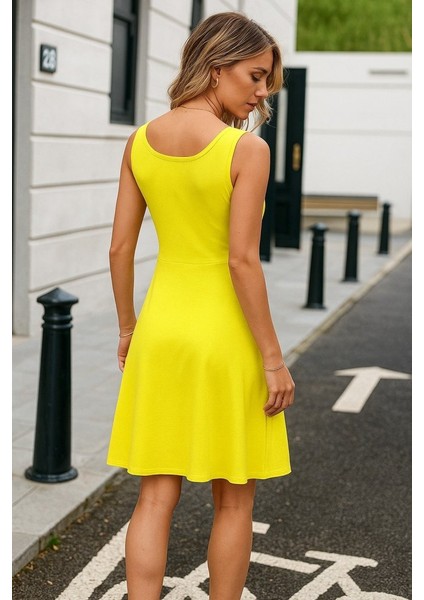 Kadın Askılı Yuvarlak Yaka Kısa Viskon Elbise fiyatları