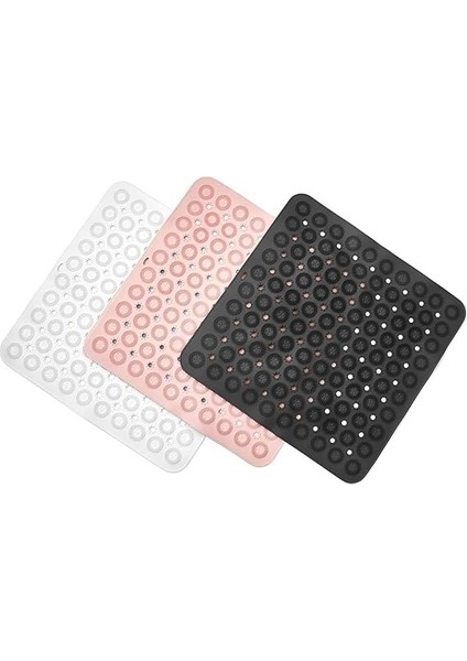 Masajlı Kaydırmaz Banyo Paspası (Siyah, Gri Kare) fiyatları