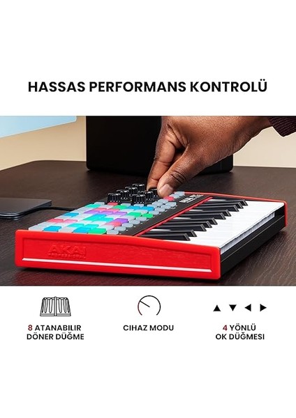 Professional Apc Key 25 - USB Mıdı Klavye Controller, 37 Mini Tuş, Ableton Live Lite, 40 Rgb Pedleri ve Klip Başlatma Için 8 Farklı Düğme indirimleri