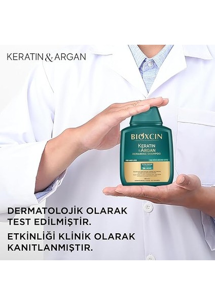 Keratin & Argan Onarıcı Şampuan | 2 x 300 ml | Yıpranmış ve Hasar Görmüş Saçlar Için | Hidrolize Keratin + Argan Yağı + Biocomplex B11 fırsatları
