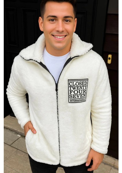 Erkek Polar Fermuarlı Sweatshirt – Kapüşonsuz, Cepli, Yumuşak Dokulu, Oversize Rahat Kalıp, K