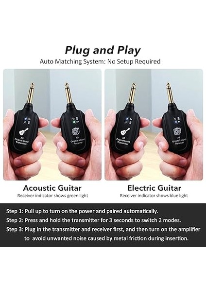Elektro Gitar Verici, Gitar Sistemi Elektro Gitar Bas Için Kablosuz Gitar Verici Alıcı fırsatları