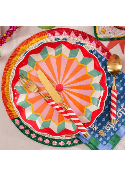 Luohu Porselen Yemek Tabağı 27x27x3 Cm Kırmızı fiyatları